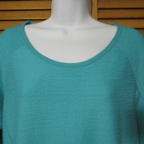 Thomas & Olivia NEW top aqua blue, soft & stretchy 3/4 sleeves size L - Picture 4 of 8